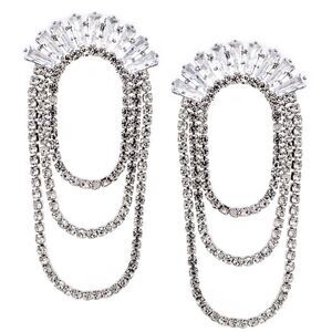 Elegant Silver Drop Earrings M505